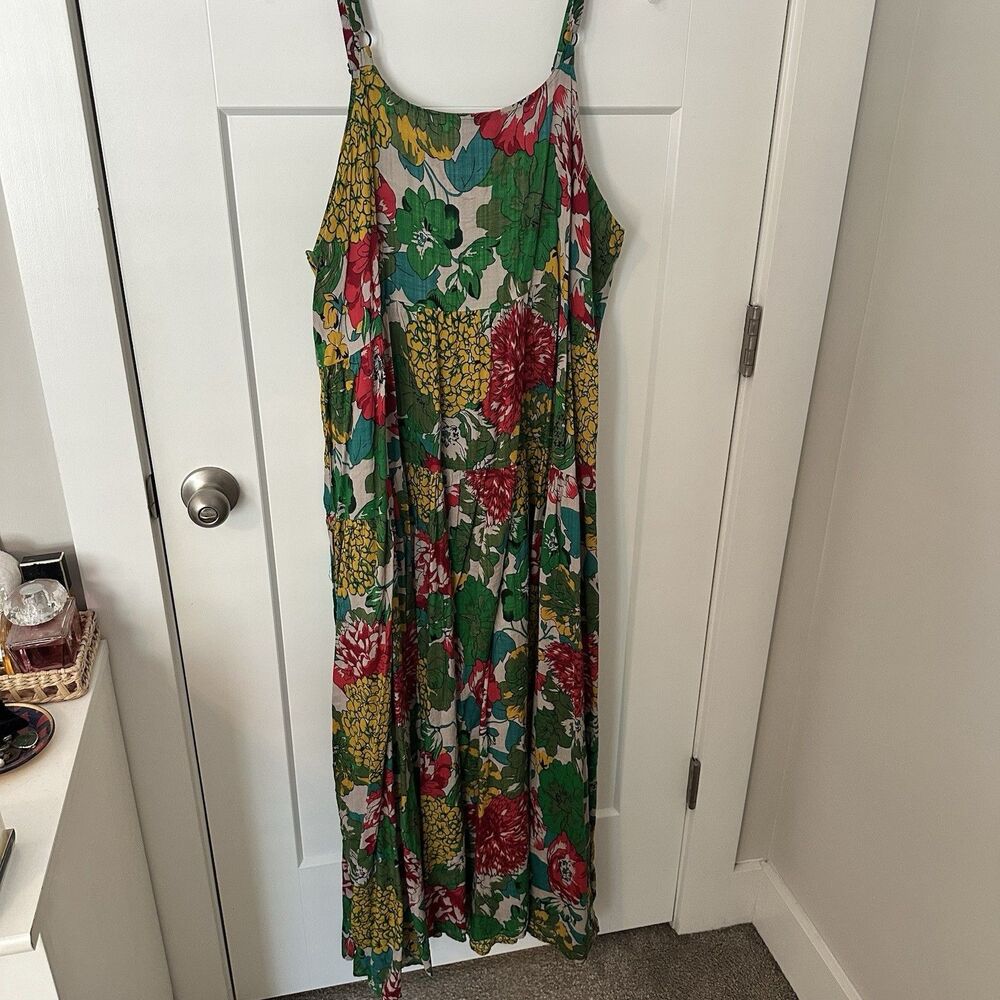 2XL Yesno Multicolor Floral Spaghetti Strap Maxi Dress